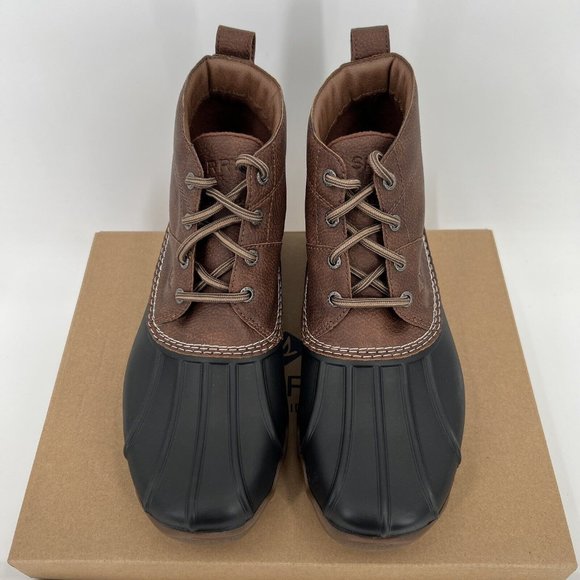 Sperry Men\'s Brewster Low Duck Boots sz 8 Brown/Black STS22783 Waterproof NWOB
